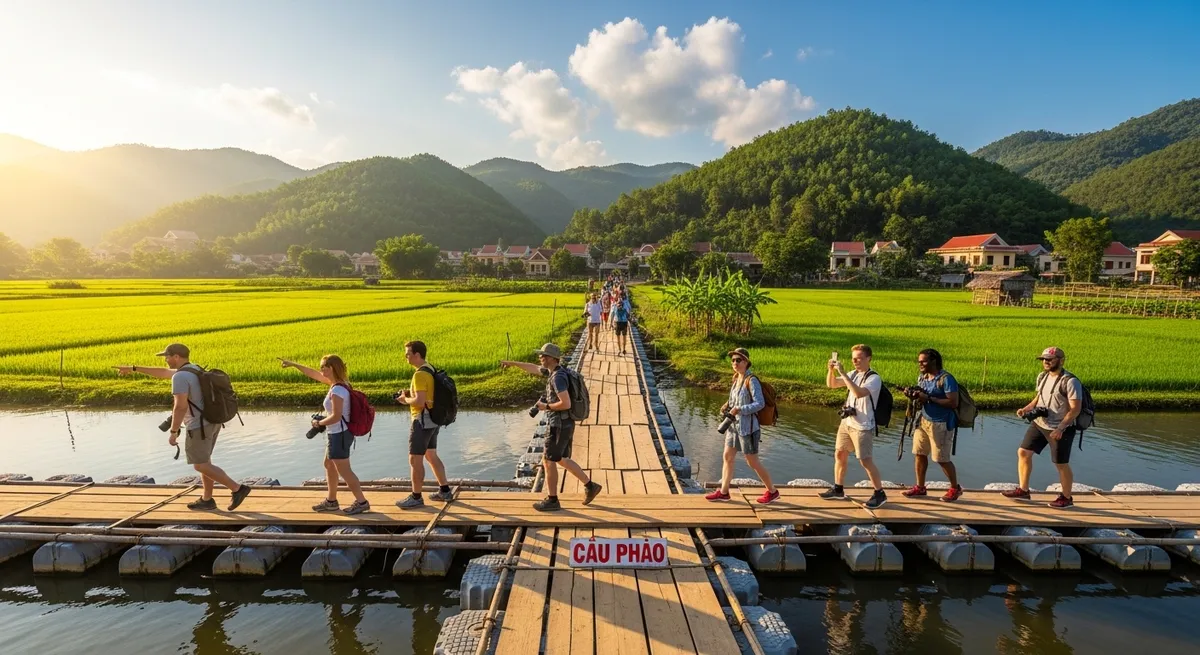 Kinh nghiệm Xe Đà Nẵng Đi Cầu Phao Quảng Nam 2026: Hành Trình Thôn Dã Độc Đáo