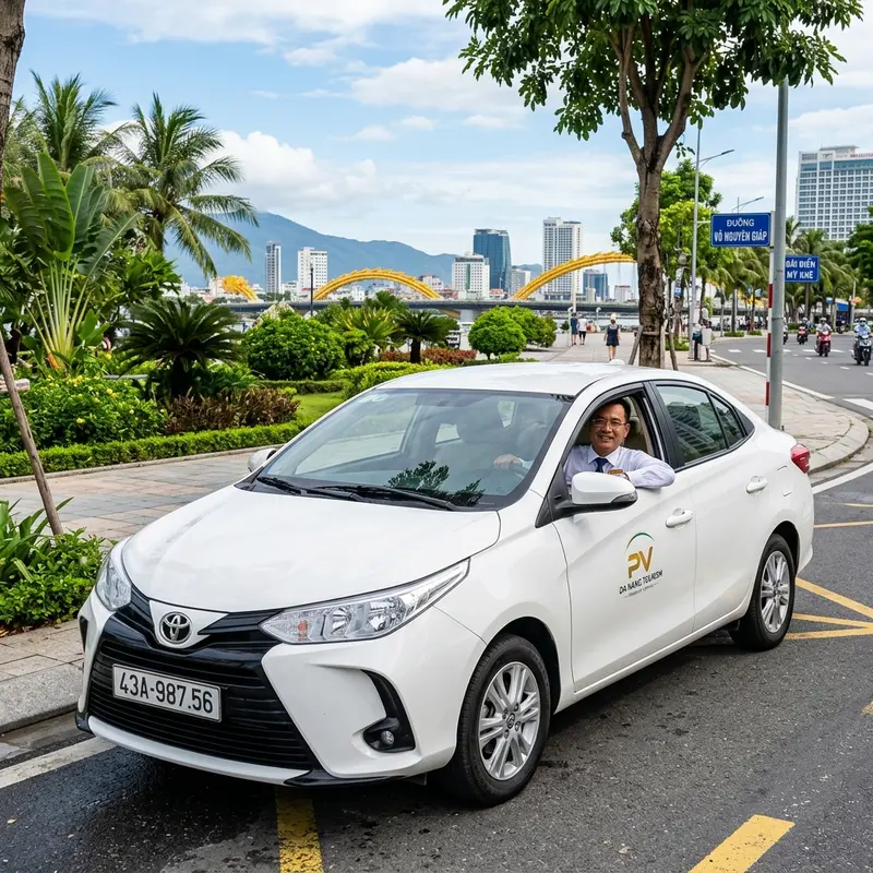Toyota Vios car for Ba Na Hills tourism