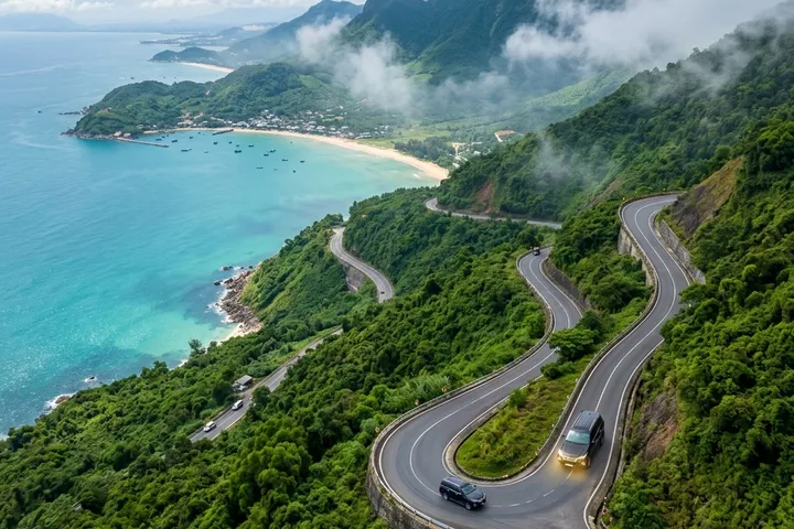 The majestic Hải Vân Pass connecting Đà Nẵng and Huế — one of the most beautiful coastal roads in the world