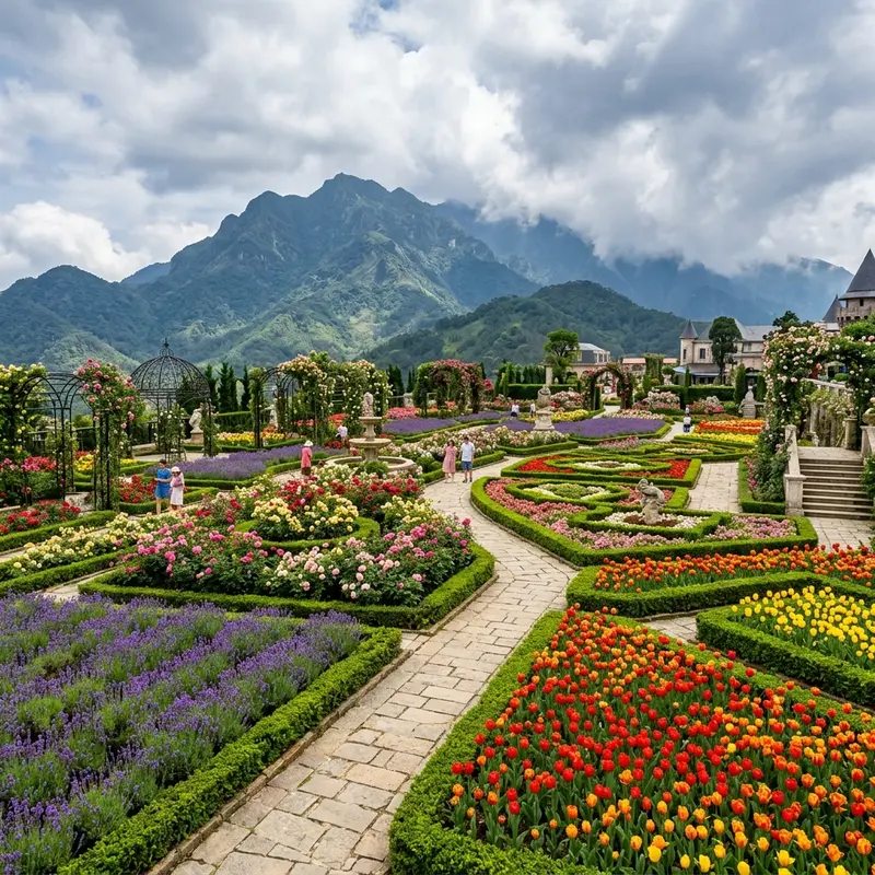 Vườn hoa tuyệt đẹp tại Bà Nà Hills