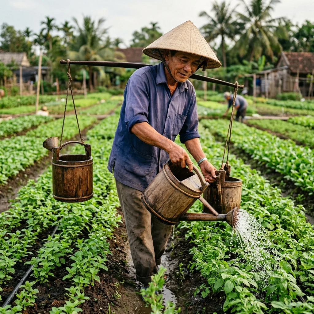 Vườn rau thảo mộc tại làng rau Trà Quế, Hội An
