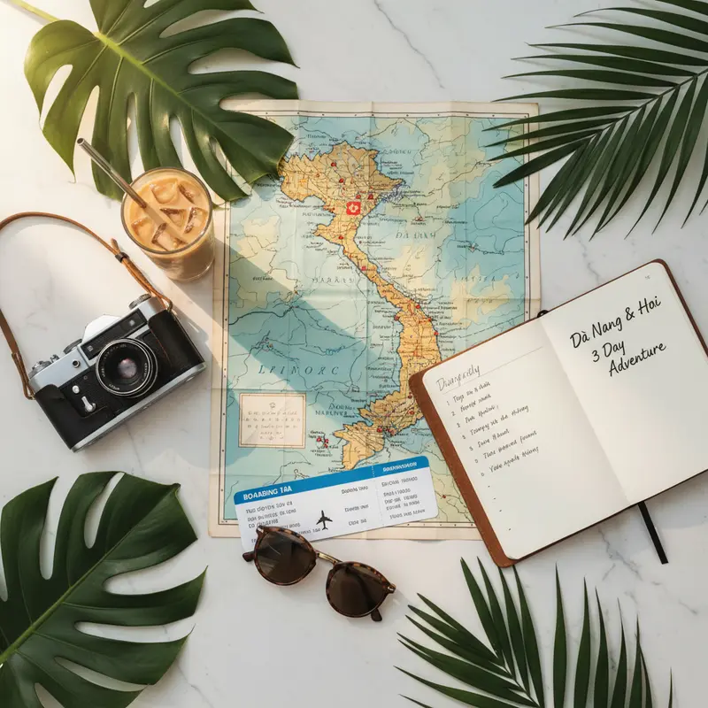 Da Nang Hoi An 4 days 3 nights self-guided travel itinerary 2026 — detailed daily travel map