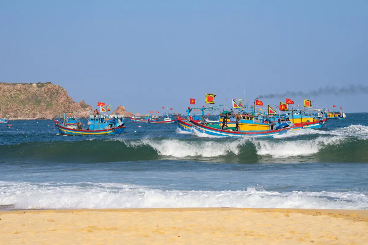 Traditional fishing boats at Cu Lao Cham