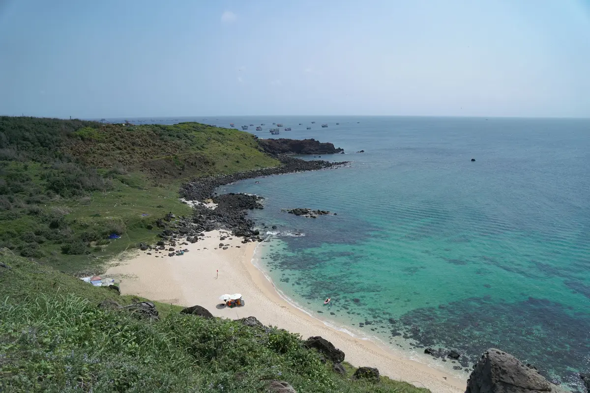 Pristine Cu Lao Cham beach with white sand and clear water