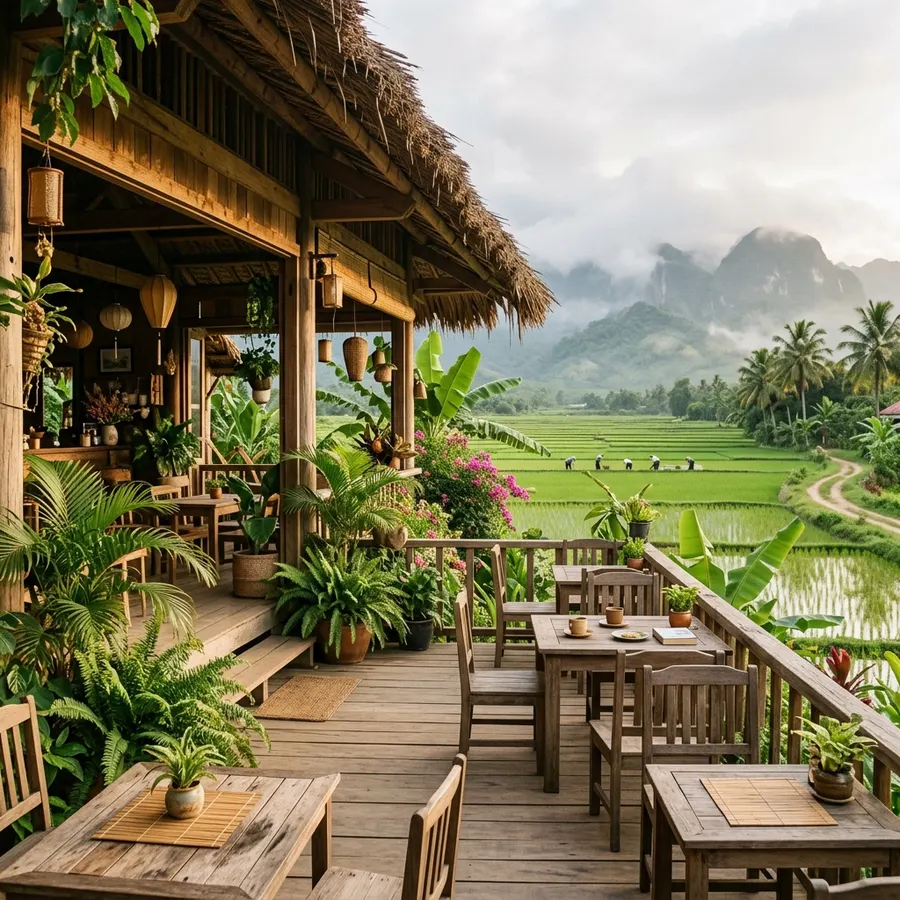 Rice field cafe in the suburbs of Da Nang