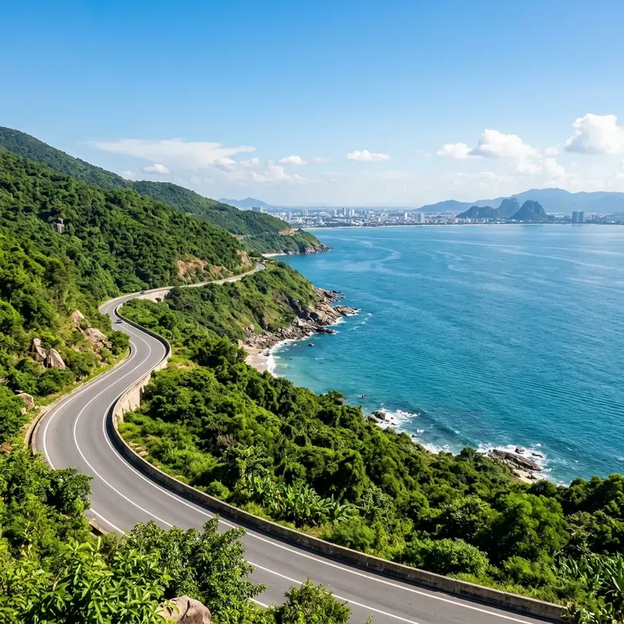 Beautiful coastal road surrounding Sơn Trà Peninsula