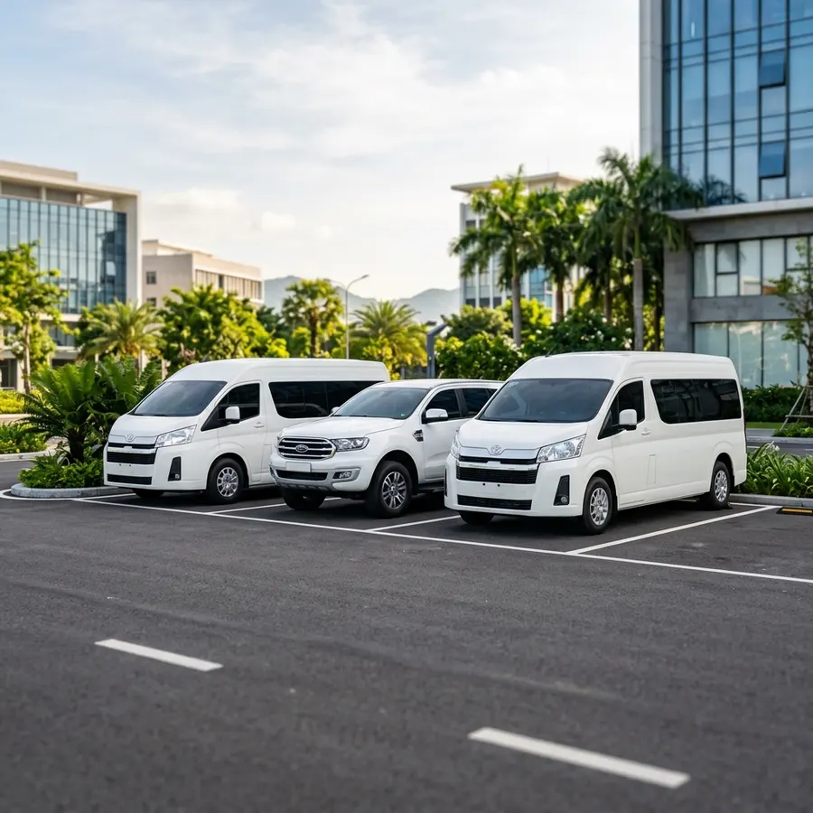 Company fleet lined up professionally