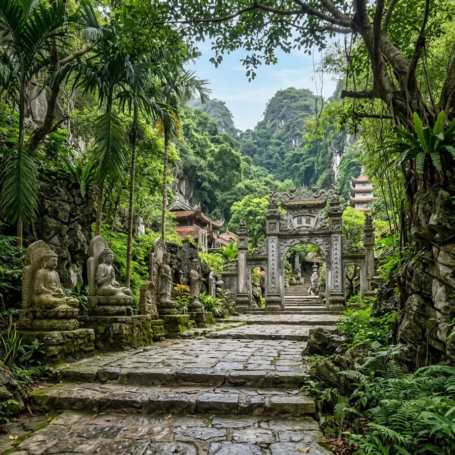 Đường lên Non Nước chùa cổ Da Nang