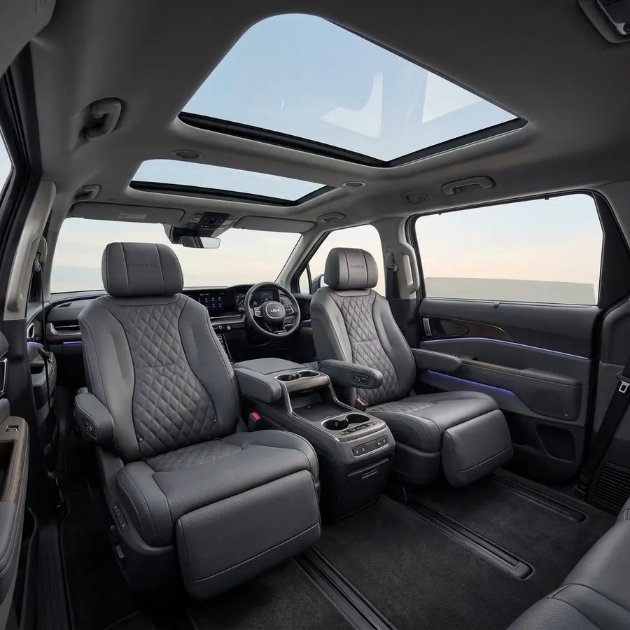 Premium interior of the 7-seater Kia Carnival
