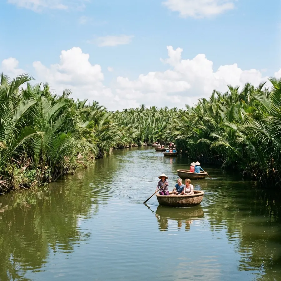The cool, peaceful green beauty of Rừng Dừa Bảy Mẫu Hoi An
