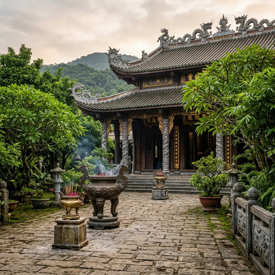 Sân chùa miếu cổ kính tại Da Nang