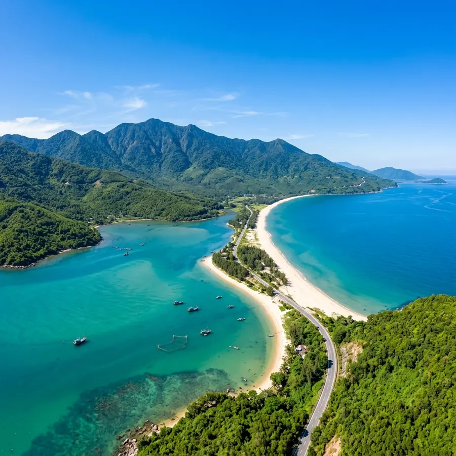 Panoramic view of Lăng Cô Bay