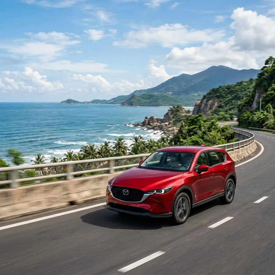 Xe SUV 5 chá»— Mazda CX5 lưá»›t êm ái trên Ä‘ưá» ng ven biá»ƒn Đà Náºµng