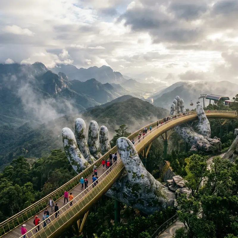 Cầu Vàng Bà Nà Hills — điểm check-in biểu tượng Faifo Express đưa bạn đến nơi