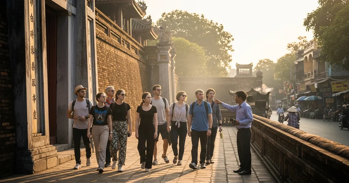 Du khách tham quan cố đô Huế