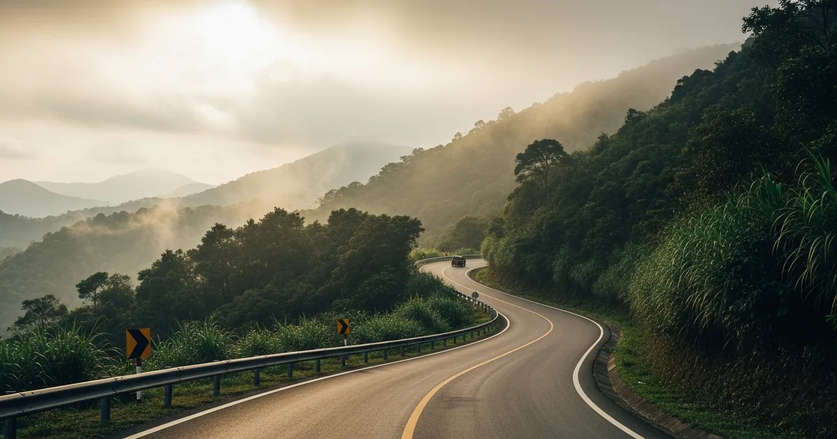 Đường núi lên Bà Nà Hills trong điều kiện thời tiết thay đổi