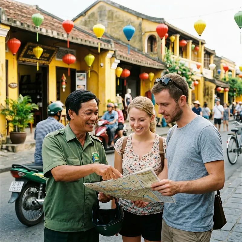 Tài xế hướng dẫn du khách chuyên nghiệp tại Hội An