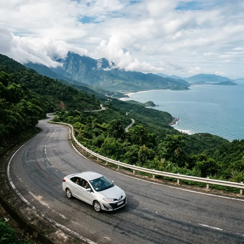 Xe tour trọn gói chạy đèo Hải Vân — phong cảnh biển núi hùng vĩ