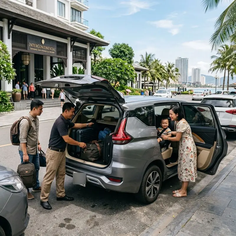 Xe ghép giá rẻ Đà Nẵng Hội An — ghế an toàn cho trẻ em